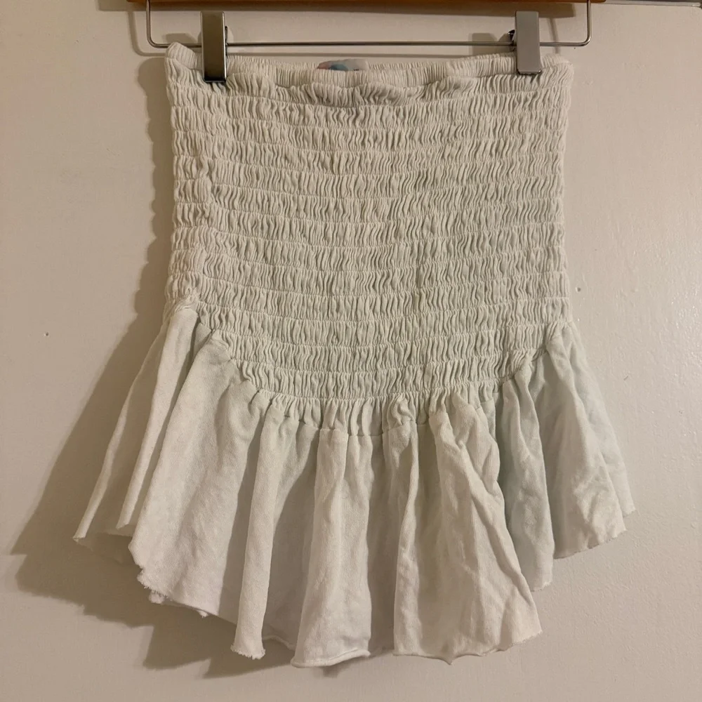 Free People Beach tube top ruffle smocked women XS